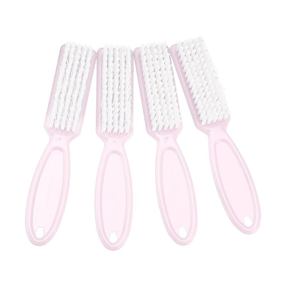 6 Pcs Fingernail Cleaner Nail Brush with Plastic Handle Light Pink